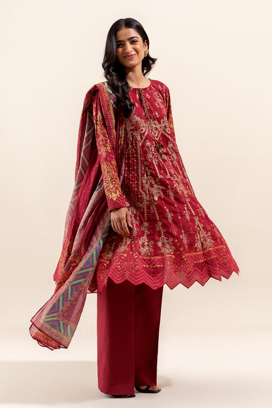 3 PIECE EMBROIDERED LAWN SUIT-PERSIAN HAZE (UNSTITCHED)