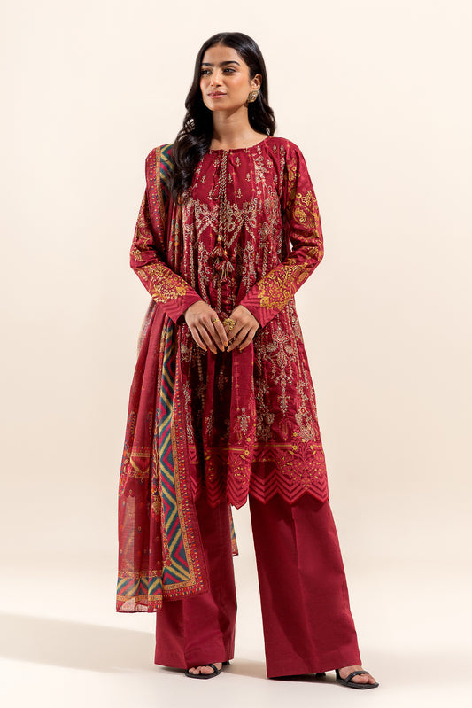 3 PIECE EMBROIDERED LAWN SUIT-PERSIAN HAZE (UNSTITCHED)