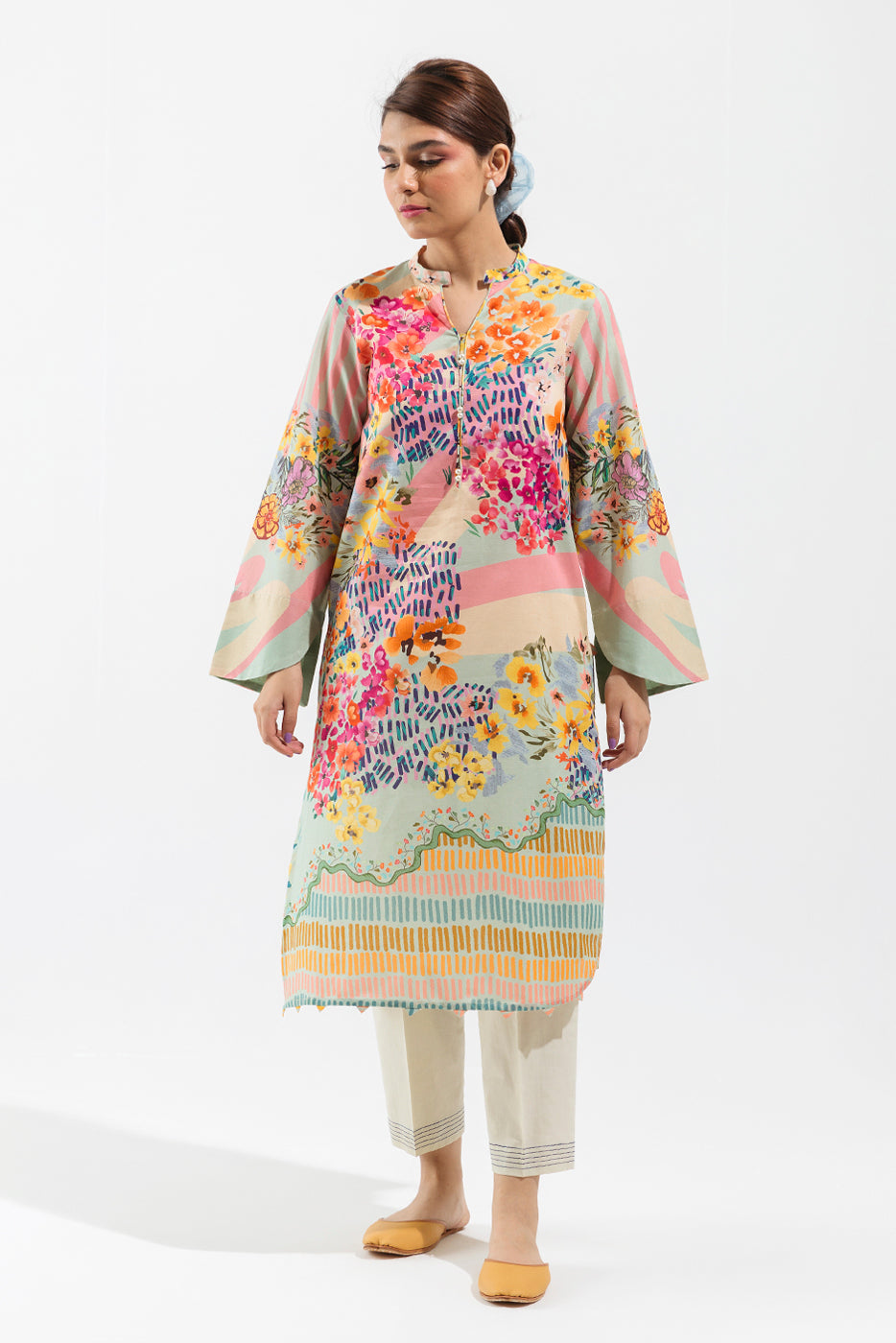 1 PIECE - PRINTED LAWN SHIRT - BLOSSOM HUES