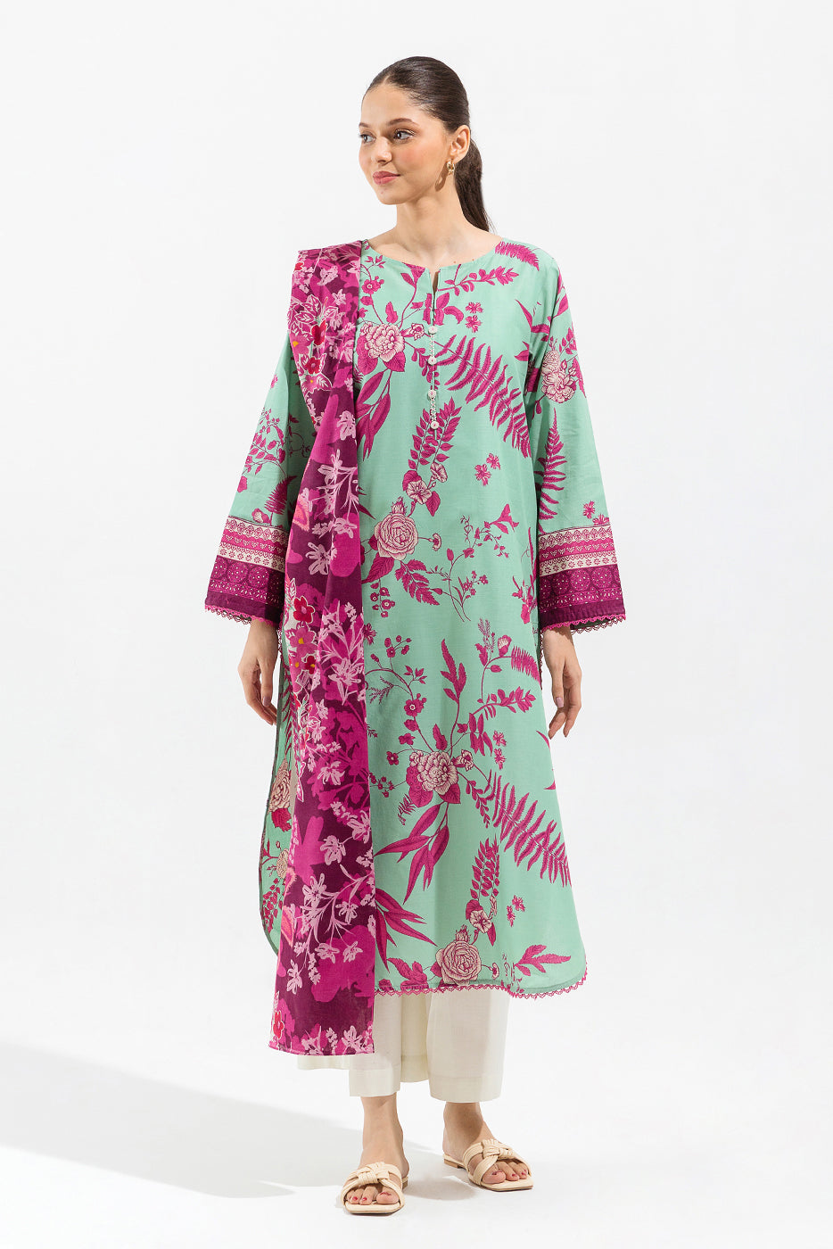 Tiffany Garden Printed Lawn Suit - Elegant 2-piece ensemble for a stylish look