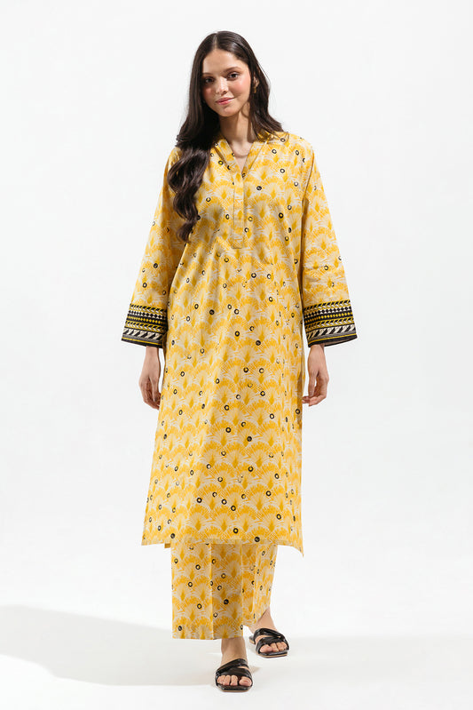 2 PIECE - PRINTED LAWN SUIT - DAFFODIL HUES