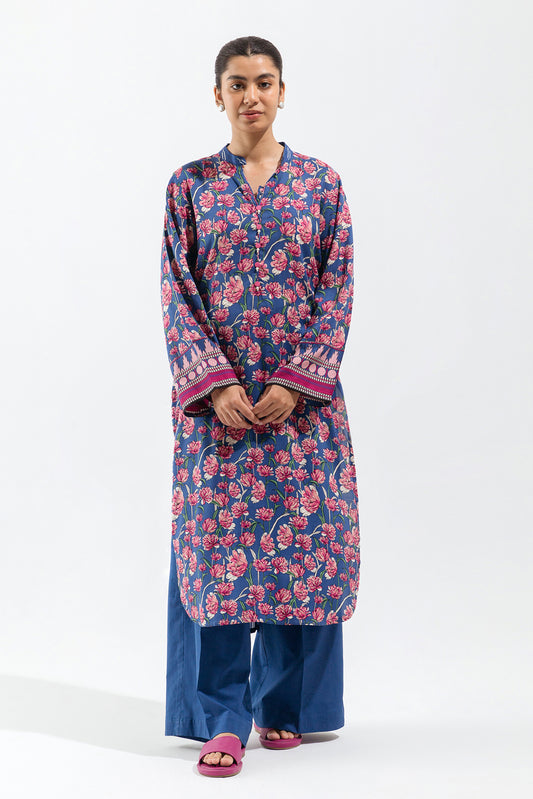 2 PIECE - PRINTED VISCOSE SUIT - COBALT GARLAND (UNSTITCHED)