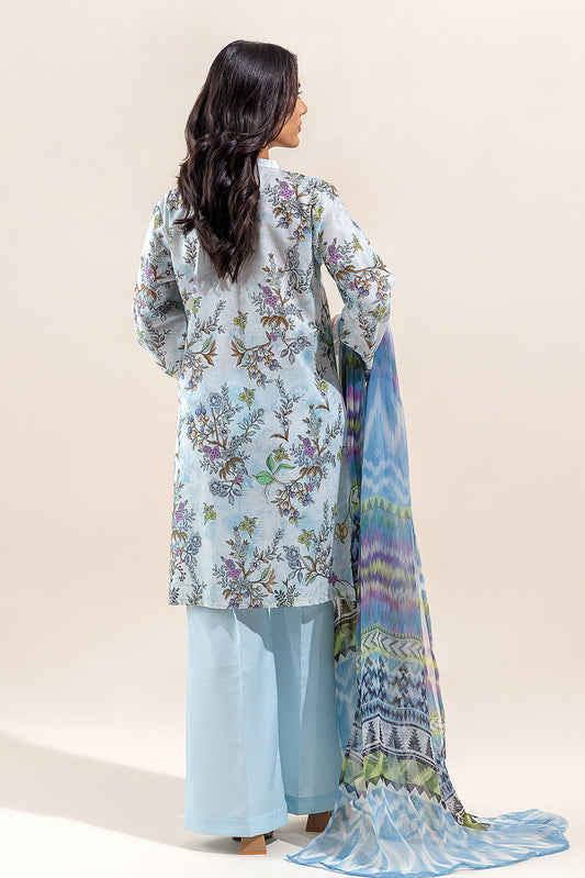 3 PIECE - PRINTED LAWN SUIT - IKAT BLOOM (UNSTITCHED)