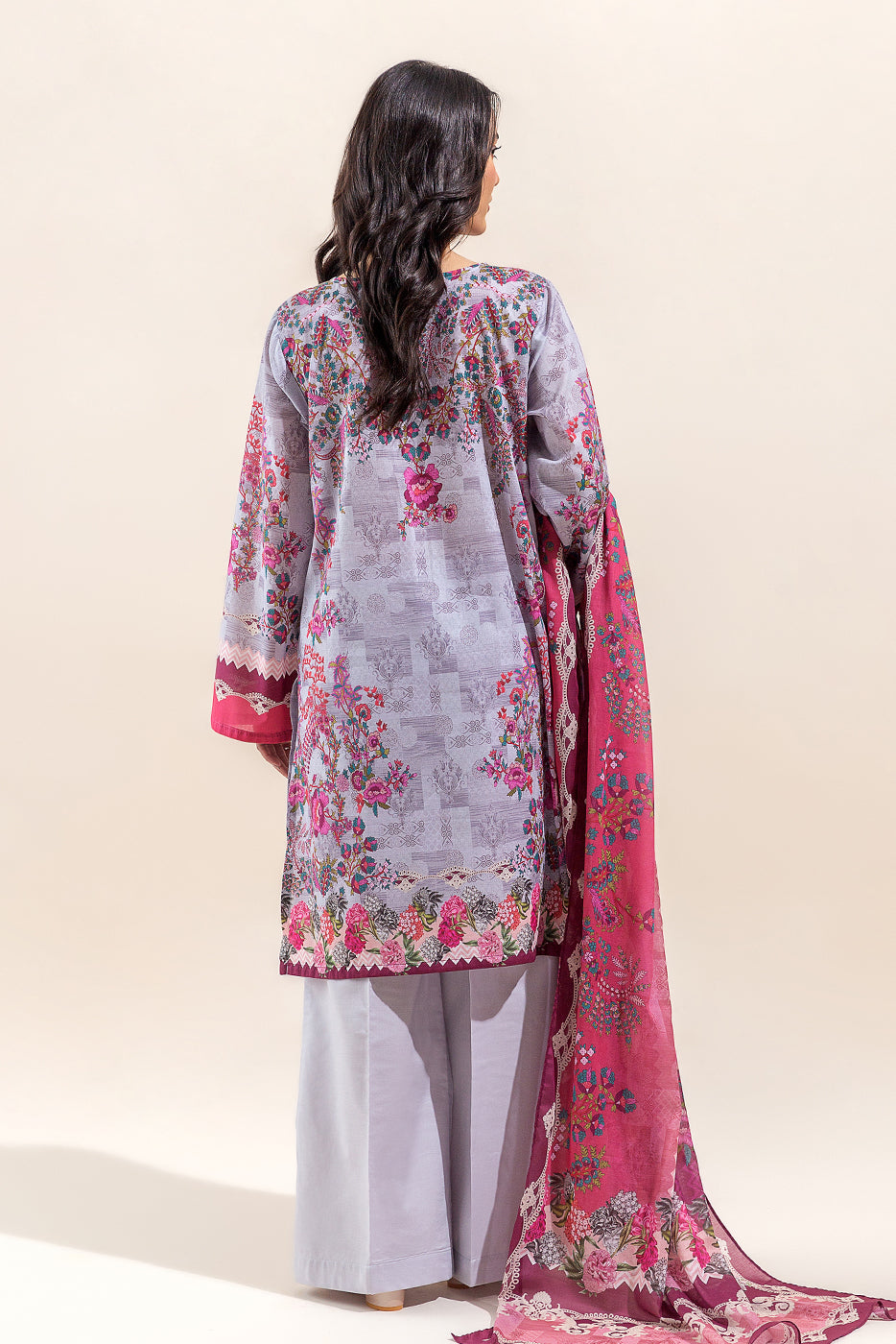 3 PIECE - EMBROIDERED LAWN SUIT - ZENITH PLUM (UNSTITCHED)