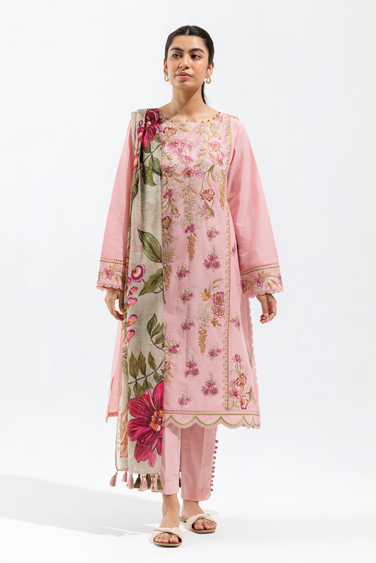 3 PIECE - EMBROIDERED MULTI NAPS SUIT - BLOSSOM BLOOM (UNSTITCHED)