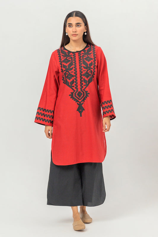 PRINTED SLUB KHADDAR SHIRT (PRET)