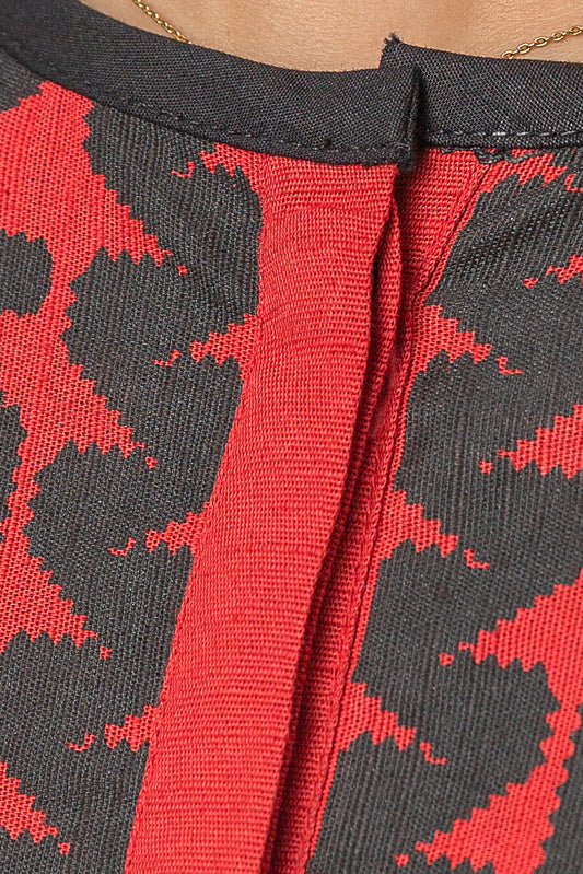 PRINTED SLUB KHADDAR SHIRT (PRET)