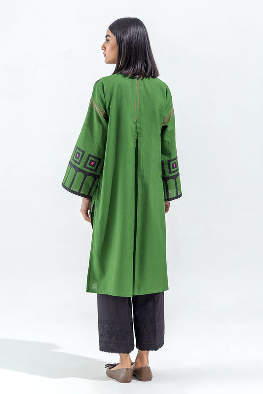 EMBROIDERED SLUB KHADDAR SHIRT (PRET)