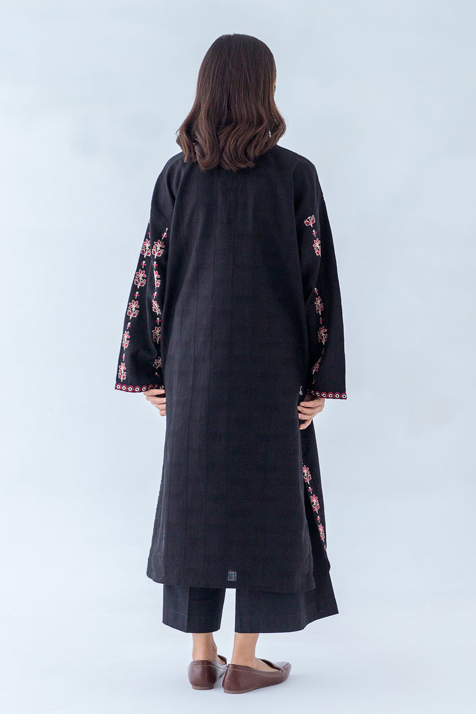 EMBROIDERED KHADDAR JACQUARD SHIRT (PRET)