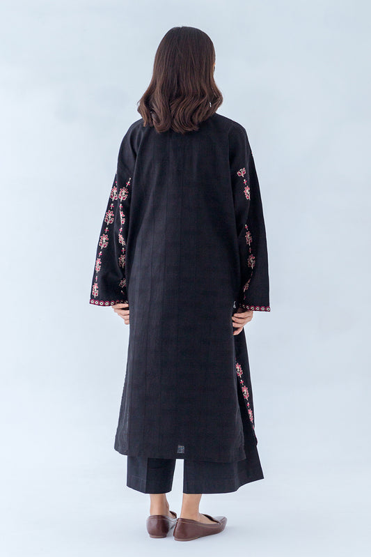 EMBROIDERED KHADDAR JACQUARD SHIRT (PRET)