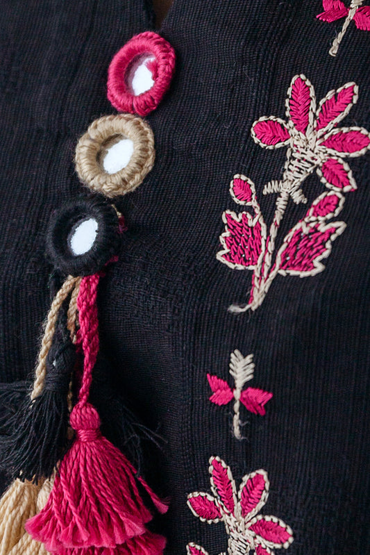 EMBROIDERED KHADDAR JACQUARD SHIRT (PRET)