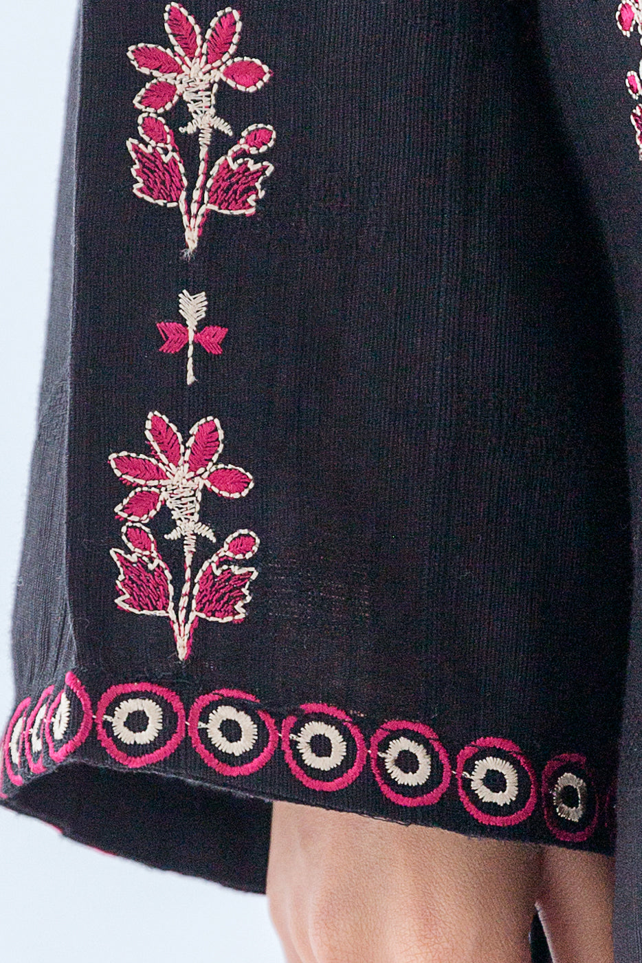 EMBROIDERED KHADDAR JACQUARD SHIRT (PRET)