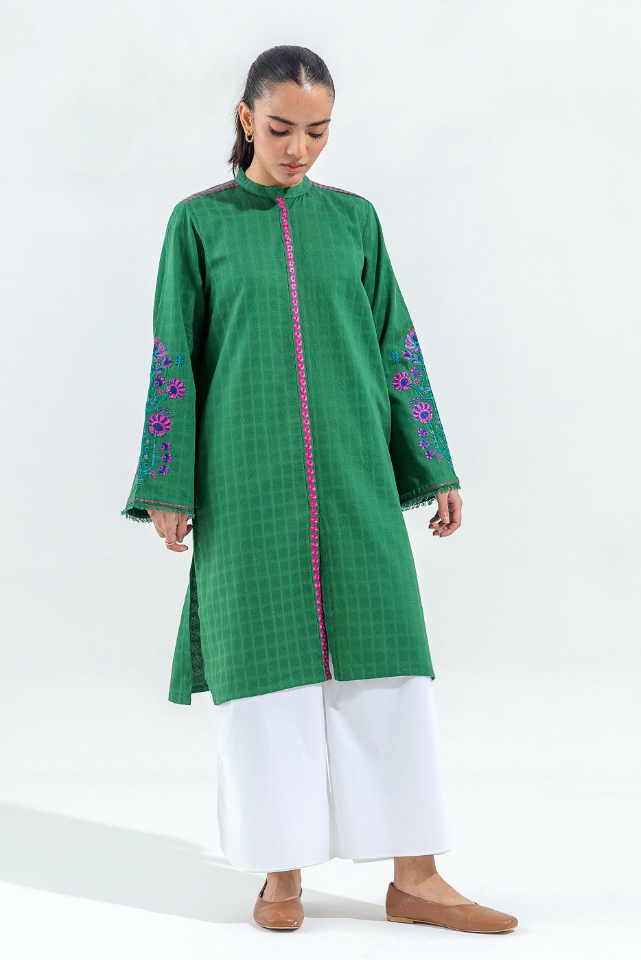 EMBROIDERED DOBBY SHIRT (PRET)