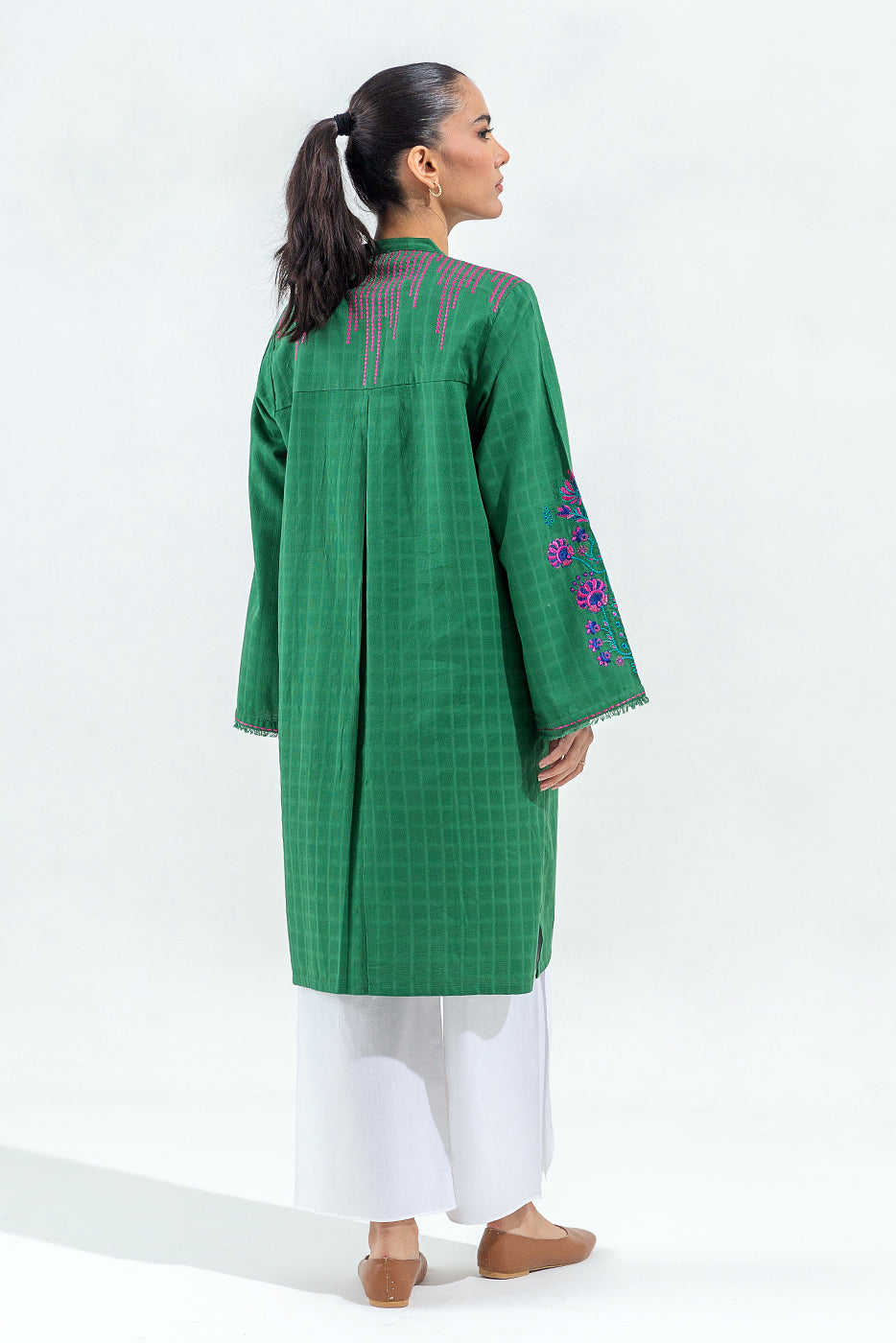 EMBROIDERED DOBBY SHIRT (PRET)