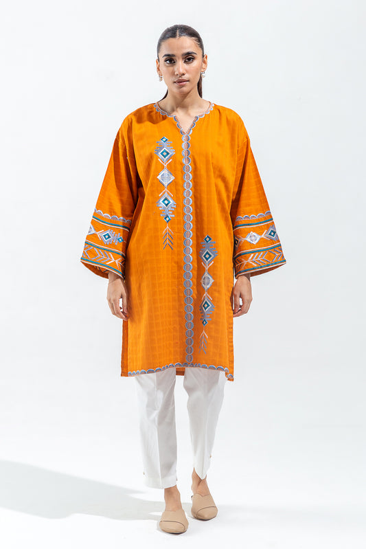 EMBROIDERED DOBBY SHIRT (PRET)