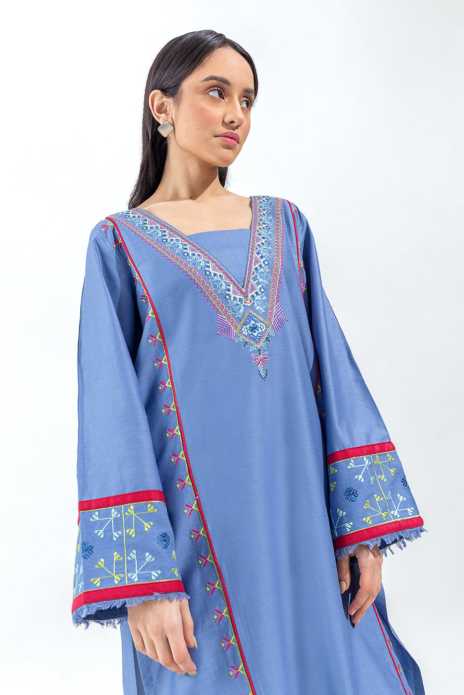 EMBROIDERED SELF JACQUARD SHIRT (PRET)
