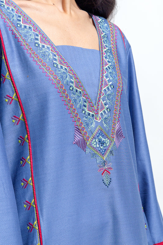 EMBROIDERED SELF JACQUARD SHIRT (PRET)