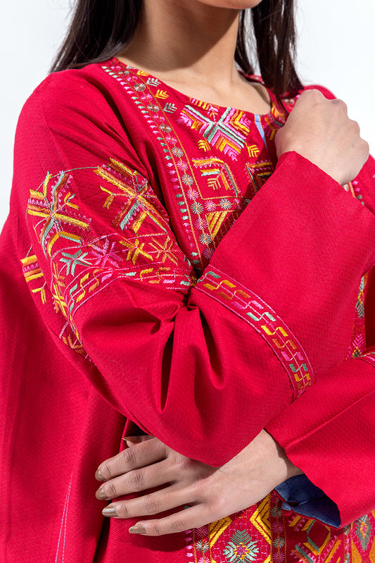 EMBROIDERED SELF JACQUARD SHIRT (PRET)