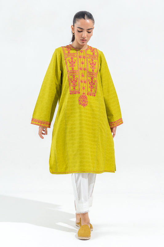 EMBROIDERED SLUB KHADDAR SHIRT (PRET)