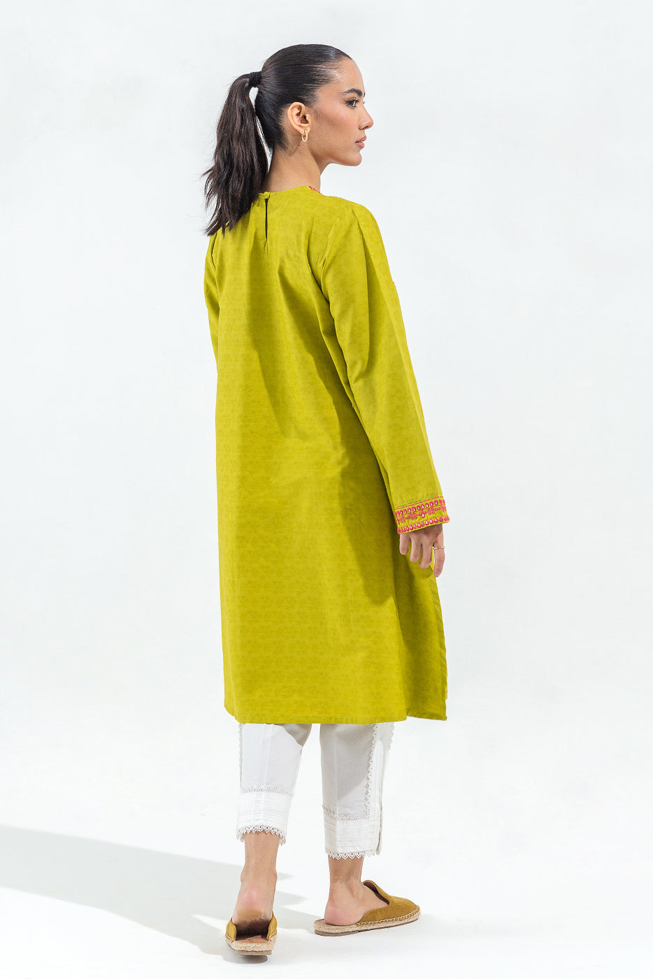 EMBROIDERED SLUB KHADDAR SHIRT (PRET)