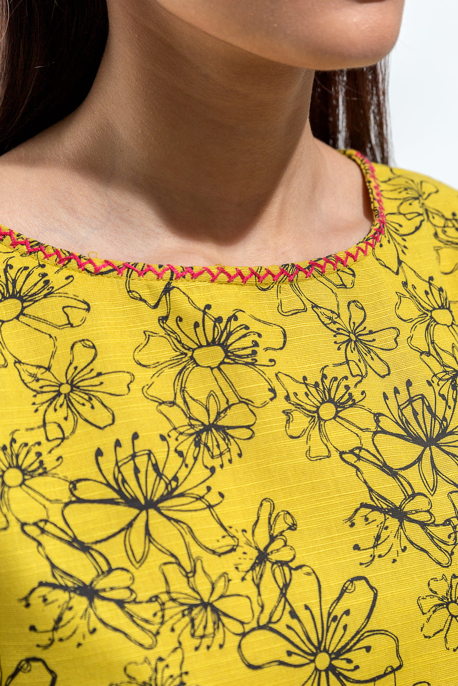 PRINTED SLUB KHADDAR SHIRT (PRET)