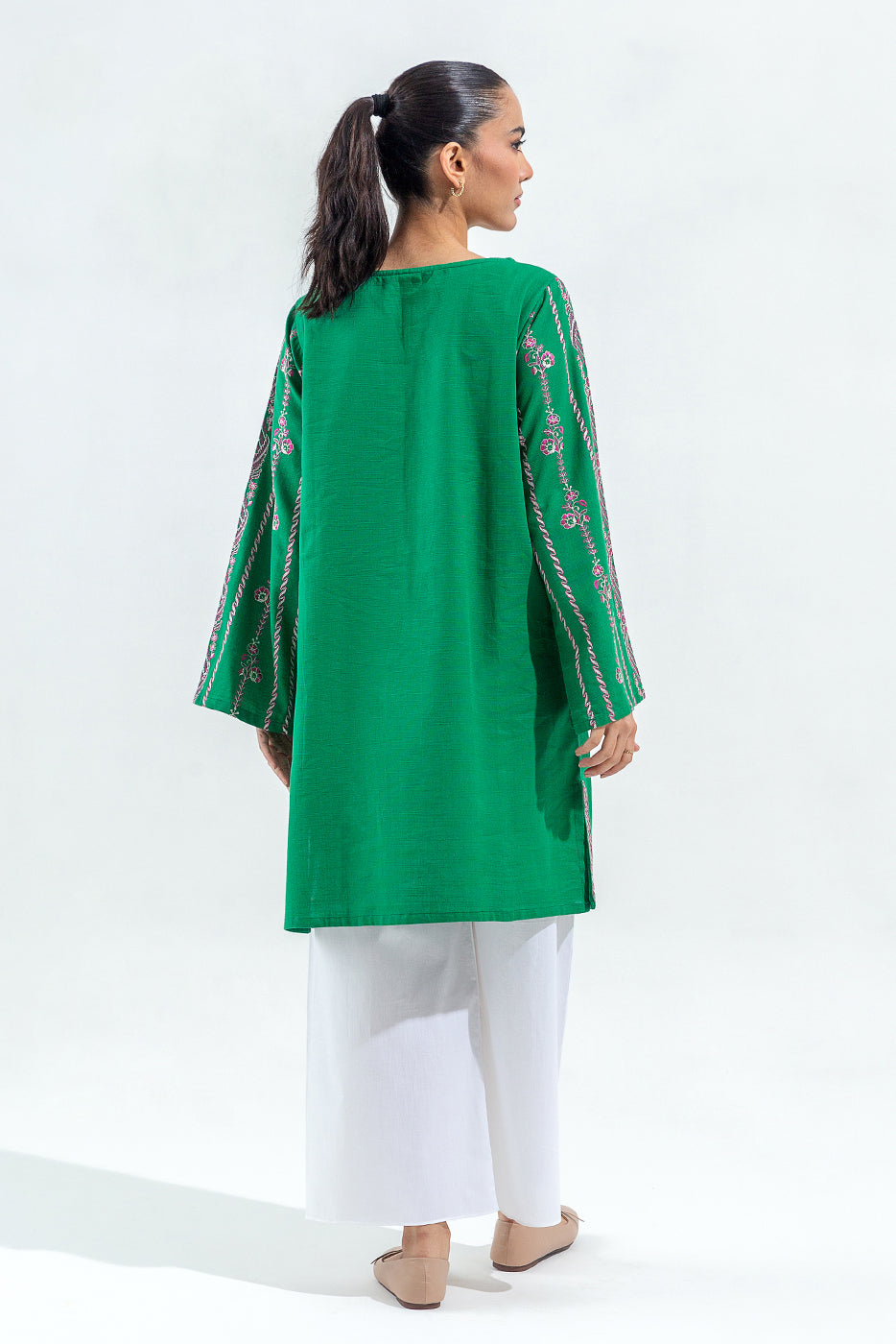 EMBROIDERED KHADDAR SHIRT (PRET)