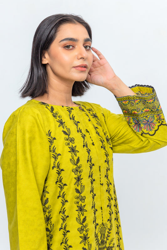 EMBROIDERED SELF JACQUARD SHIRT (PRET)