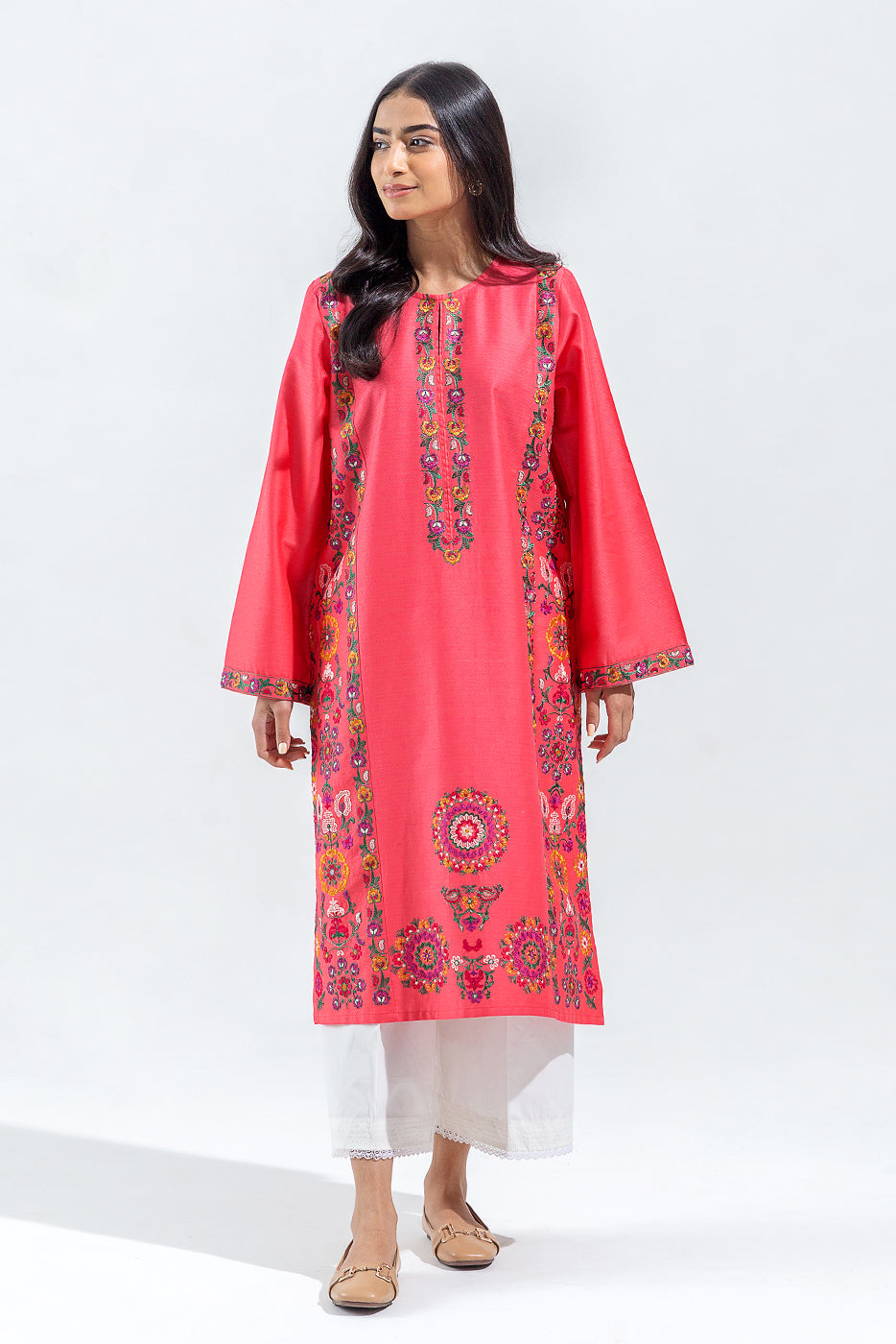 EMBROIDERED SELF JACQUARD SHIRT (PRET)