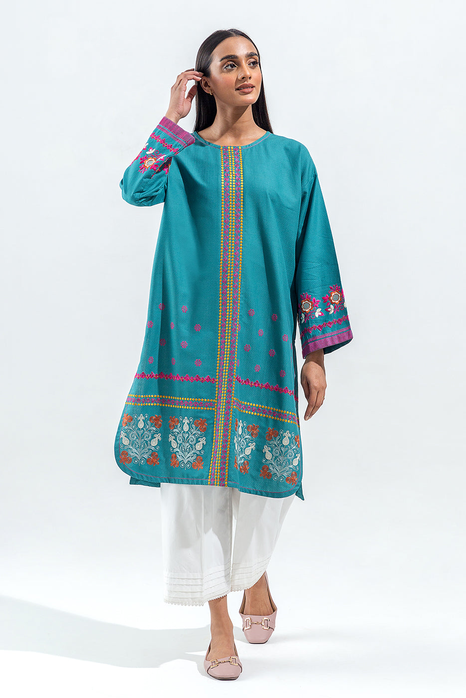 EMBROIDERED SELF JACQUARD SHIRT (PRET)