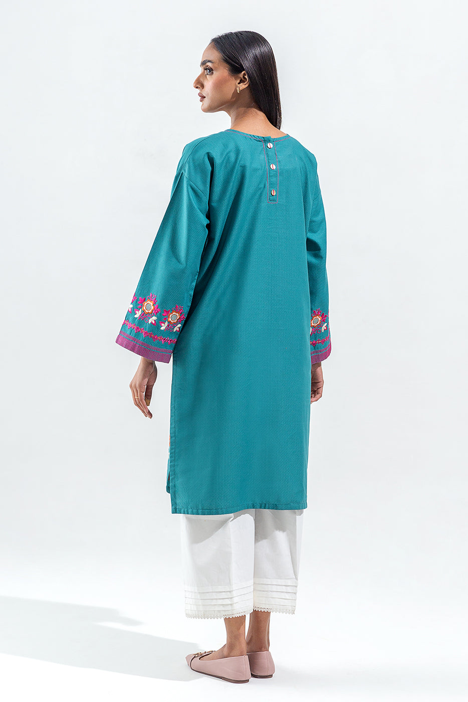 EMBROIDERED SELF JACQUARD SHIRT (PRET)