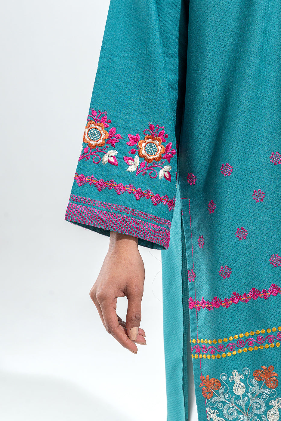 EMBROIDERED SELF JACQUARD SHIRT (PRET)