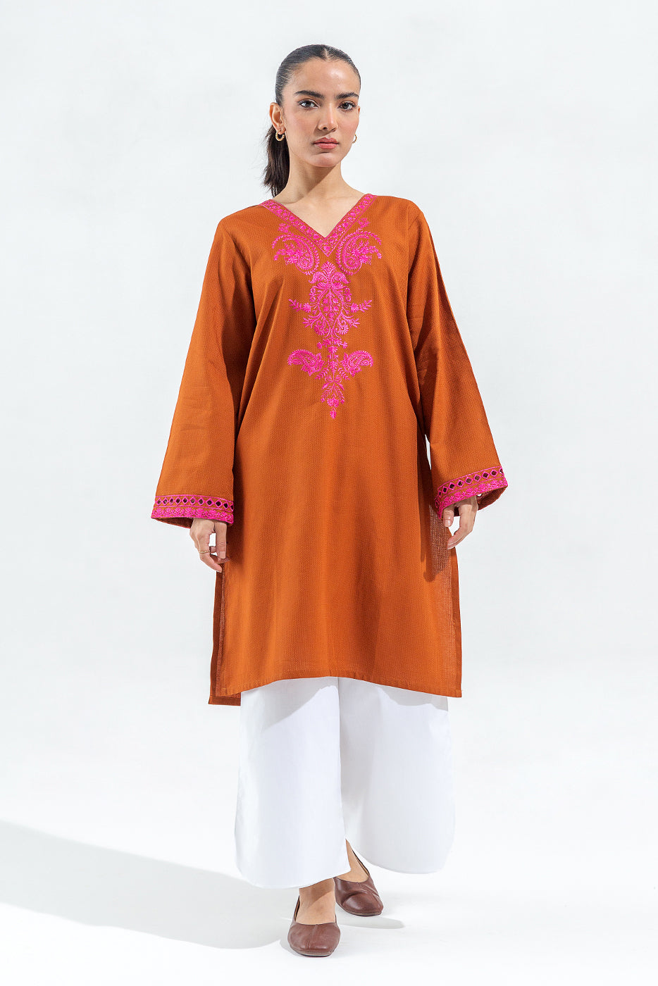 EMBROIDERED DOBBY SHIRT (PRET)