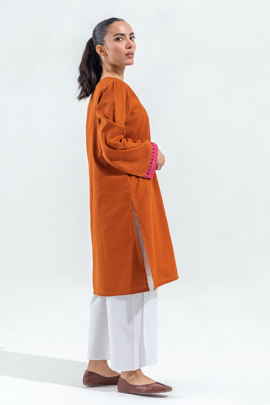 EMBROIDERED DOBBY SHIRT (PRET)