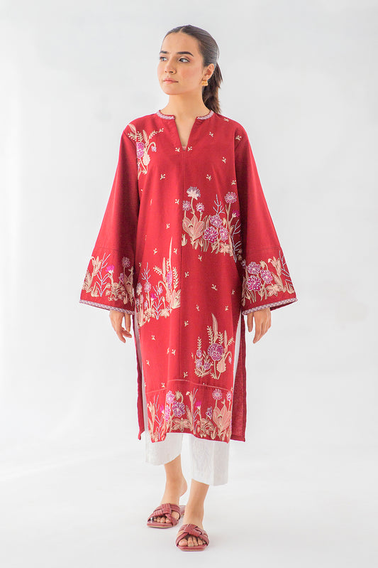 EMBROIDERED DOBBY SHIRT (PRET)