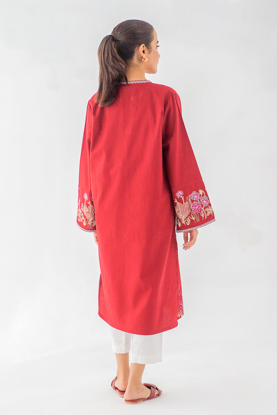 EMBROIDERED DOBBY SHIRT (PRET)