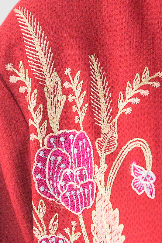 EMBROIDERED DOBBY SHIRT (PRET)