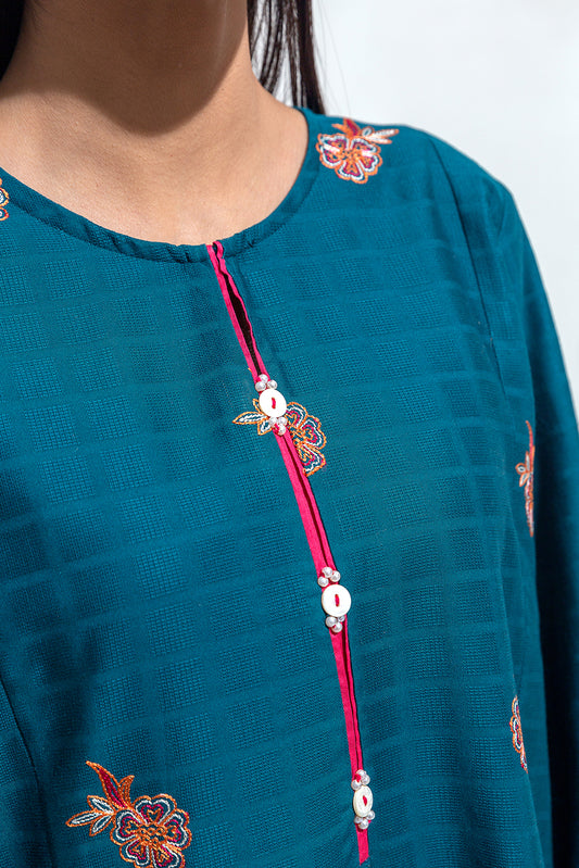 EMBROIDERED DOBBY SHIRT (PRET)