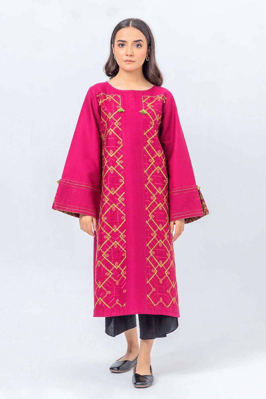 EMBROIDERED DOBBY SHIRT (PRET)