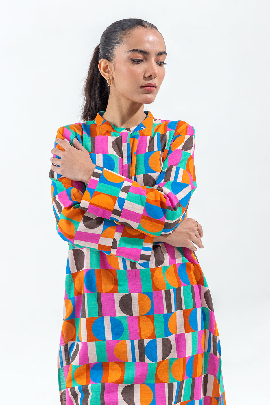 PRINTED SLUB KHADDAR SHIRT (PRET)