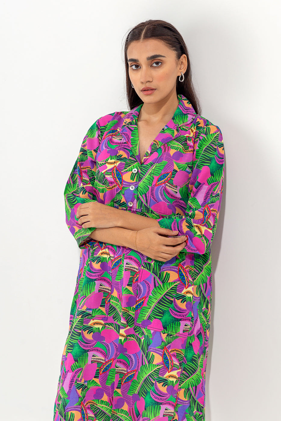 PRINTED SLUB KHADDAR SHIRT (PRET)