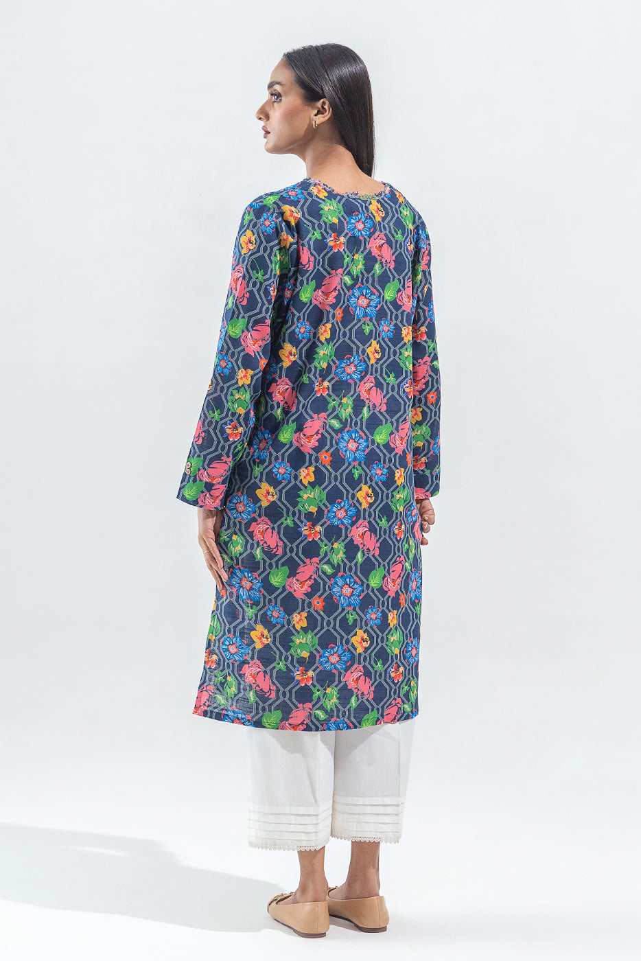 PRINTED SLUB KHADDAR SHIRT (PRET)