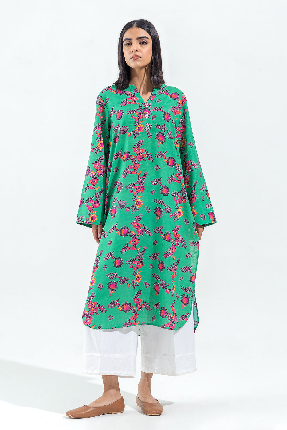PRINTED SLUB KHADDAR SHIRT (PRET)