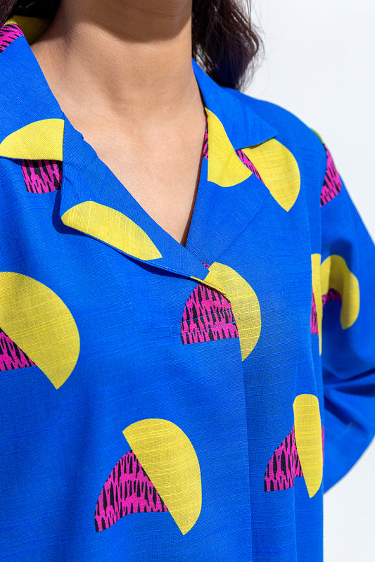 PRINTED SLUB KHADDAR SHIRT (PRET)