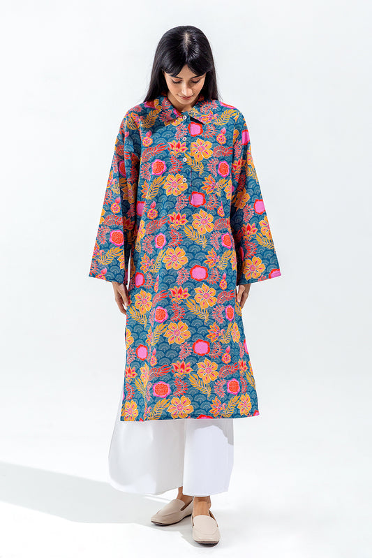 PRINTED SLUB KHADDAR SHIRT (PRET)