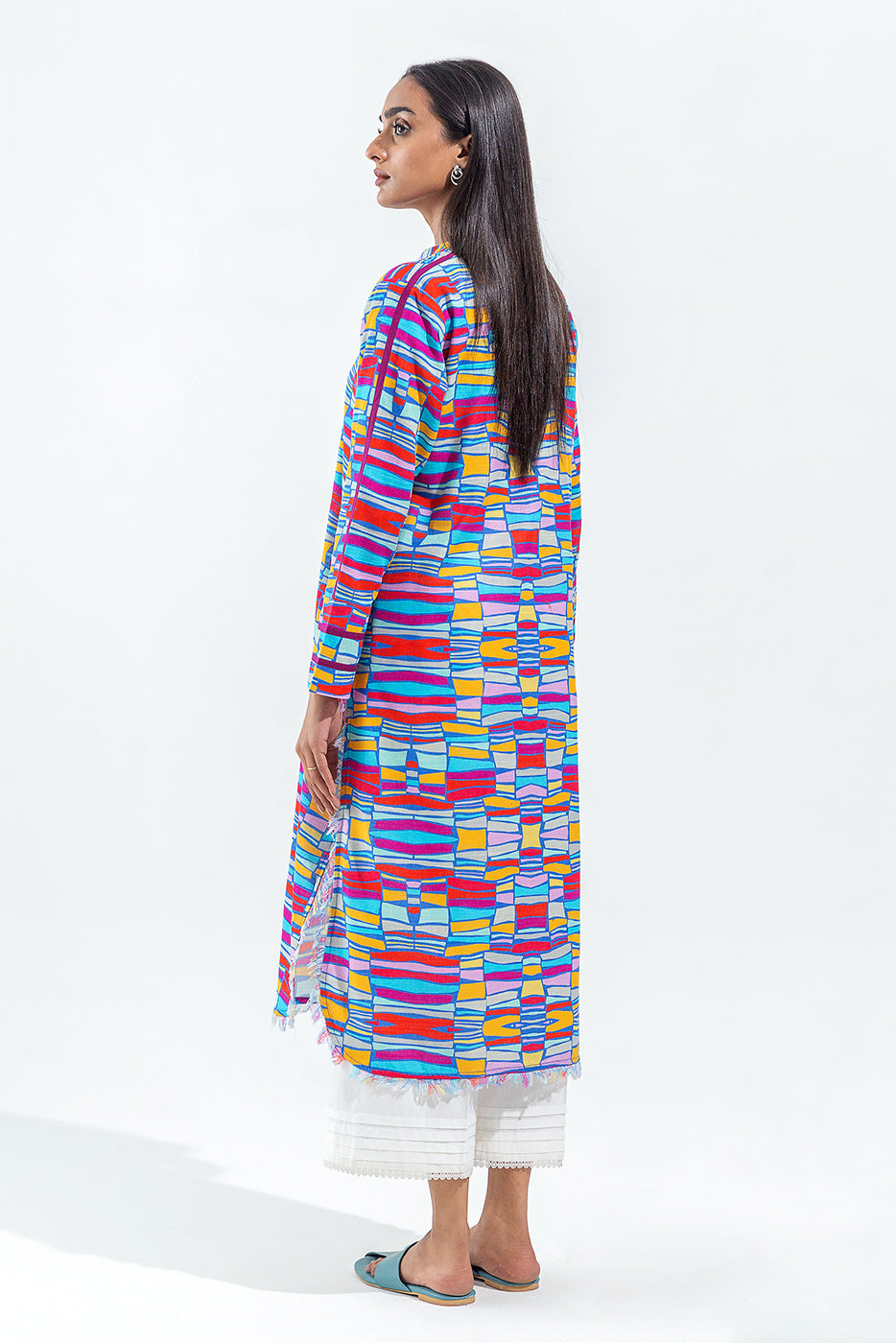 PRINTED SLUB KHADDAR SHIRT (PRET)