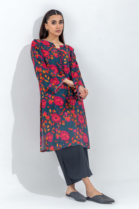 PRINTED SLUB KHADDAR SHIRT (PRET)