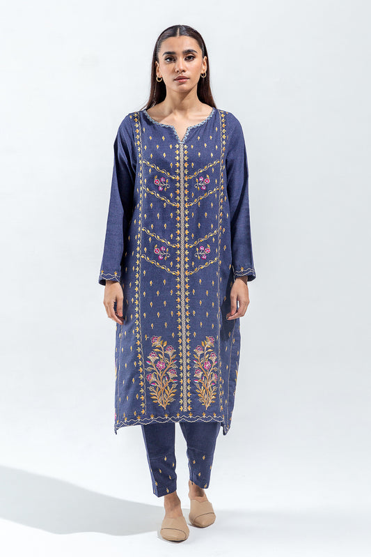 2 PIECE EMBROIDERED TWILL SUIT (PRET)