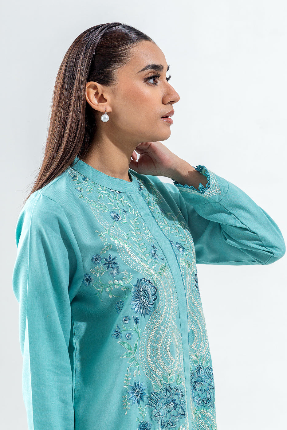 EMBROIDERED TWILL SHIRT (PRET) - BEECHTREE