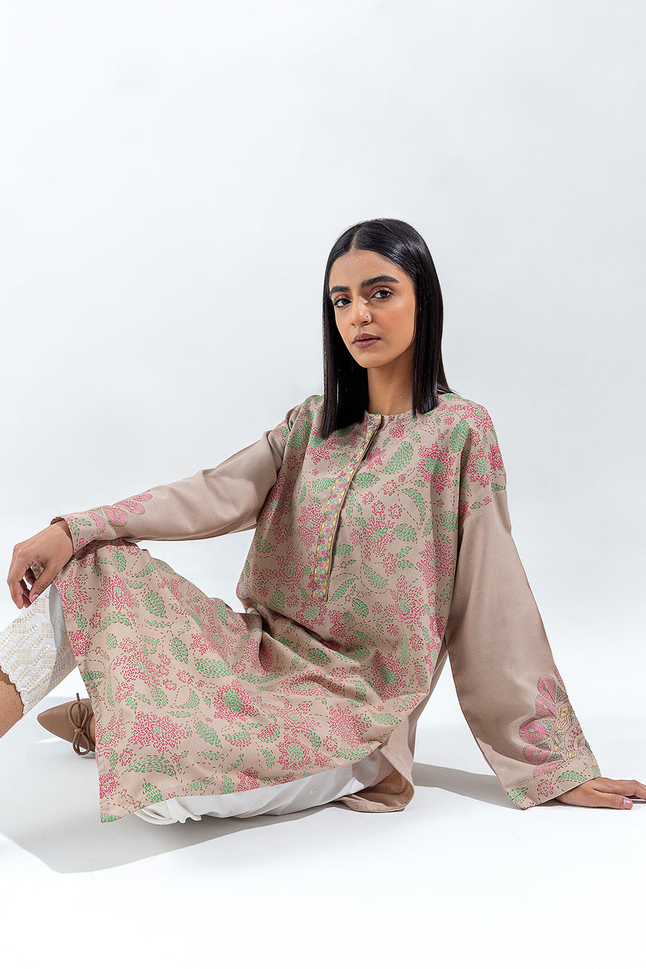 EMBROIDERED TWILL SHIRT(PRET) - BEECHTREE