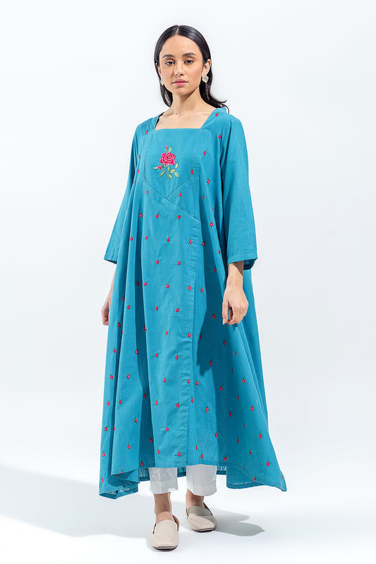 EMBROIDERED SLUB KHADDAR SHIRT (PRET)